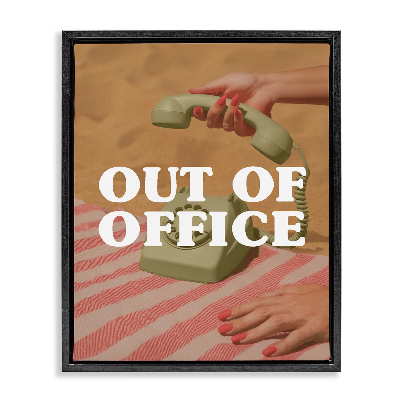 Stupell Industries Out of Office Green Phone Floating Frame, design by Lil' Rue
